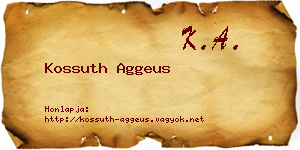 Kossuth Aggeus névjegykártya